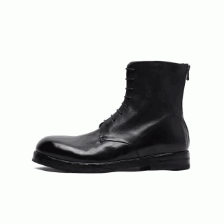 Martin boots men's lace-up genuine leather British style all-match high-top leather boots with rear zipper autumn 145526