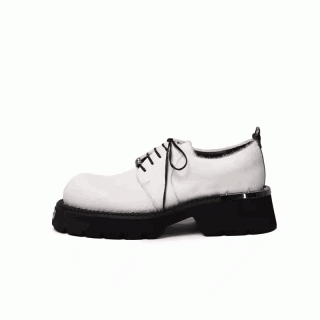 Horsehair derby shoes genuine leather white casual height-enhancing leather shoes thick-soled shoes men 149019