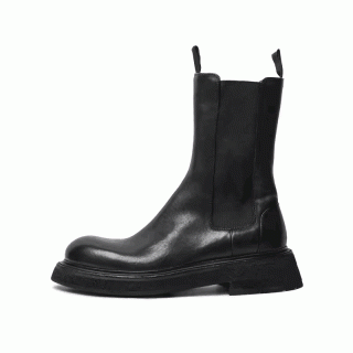 Autumn and winter boots Chelsea boots men's British horse leather high top thick bottom cigarette boots leather boots 139809