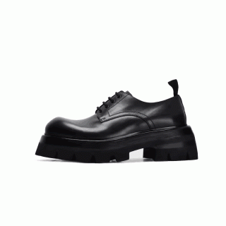 Light thick-soled men's shoes, heightening men's round-toe lace-up plain gear shoes, derby shoes 142702