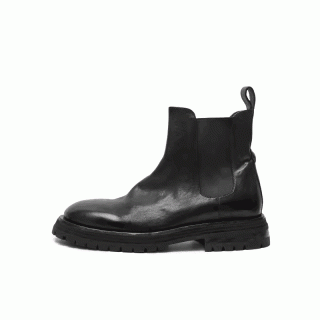 Men's boots thick sole wear-resistant light luxury horse leather shoes old retro Chelsea boots men's winter 150902