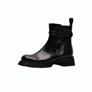 New autumn and winter men's height-increasing leather boots high-top trendy all-match Martin boots buckle thick-soled 145562