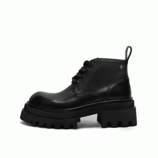 Autumn and winter Martin boots men's British style mid-cut thick bottom heightened black work boots 154512