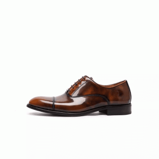 Men's shoes brown retro polished Oxford shoes business formal leather shoes men's wedding shoes autumn 108704