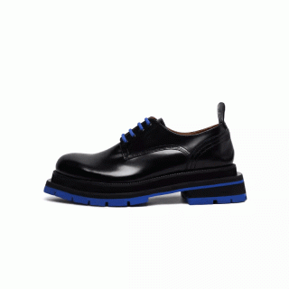 New Klein blue shoes shiny high street double thick bottom derby shoes leather shoes men autumn 128811