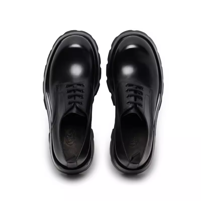 Light thick-soled men's shoes, heightening men's round-toe lace-up plain gear shoes, derby shoes 142702