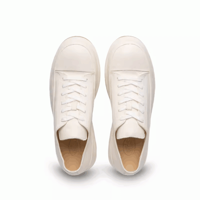 Washed horsehide leather shoes, handmade retro distressed white men's shoes, low-top casual sneakers A1-5