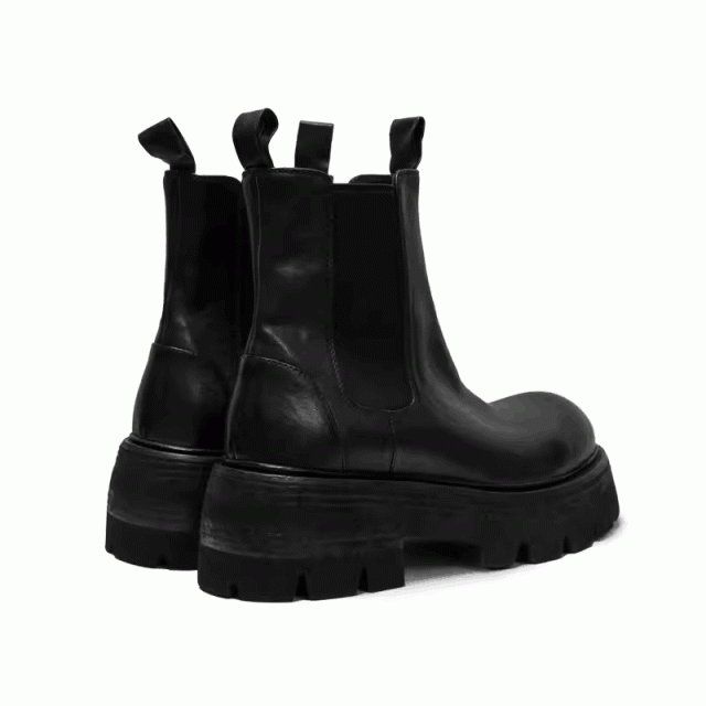 Autumn and winter chimney Chelsea boots men's heightened thick-soled horse leather British casual leather boots 154218