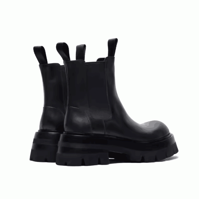 Autumn and winter Chelsea boots men's thick sole British style mid-top black high-top men's boots 152001