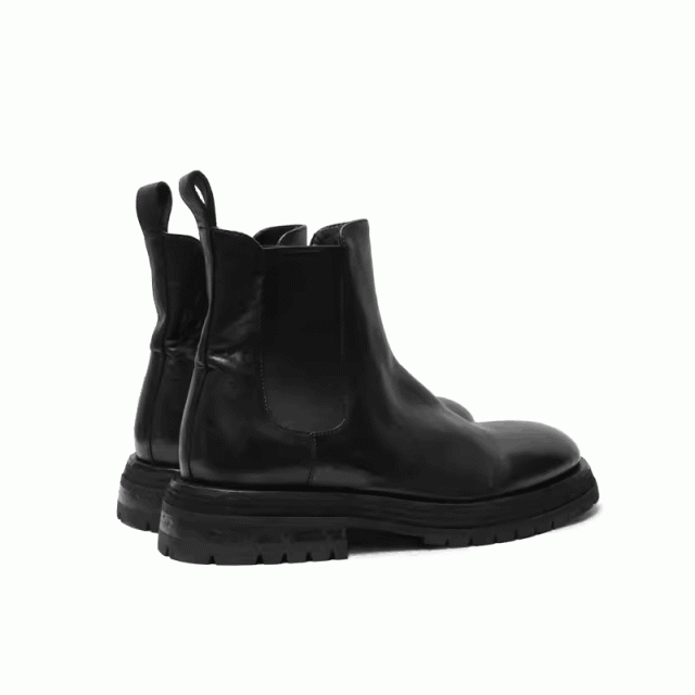 Men's boots thick sole wear-resistant light luxury horse leather shoes old retro Chelsea boots men's winter 150902