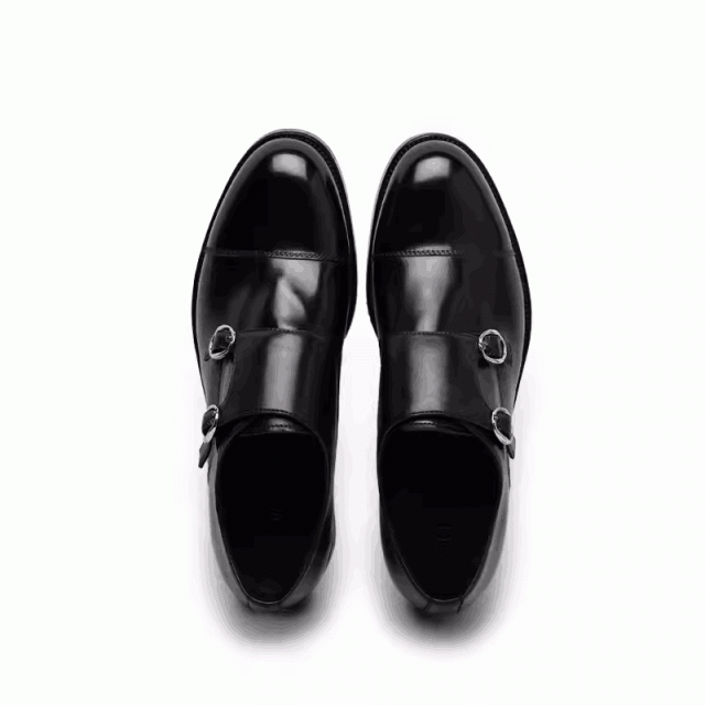 Men's autumn business formal buckle leather shoes men's British handmade genuine leather monk shoes men's leather shoes 106692