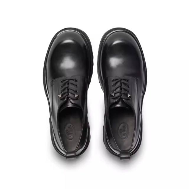 Thick-soled big-head leather shoes casual versatile commuter derby shoes 8CM height-increasing shoes men's winter 154420